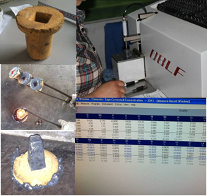 The composition of molten steel inspection